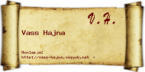 Vass Hajna névjegykártya